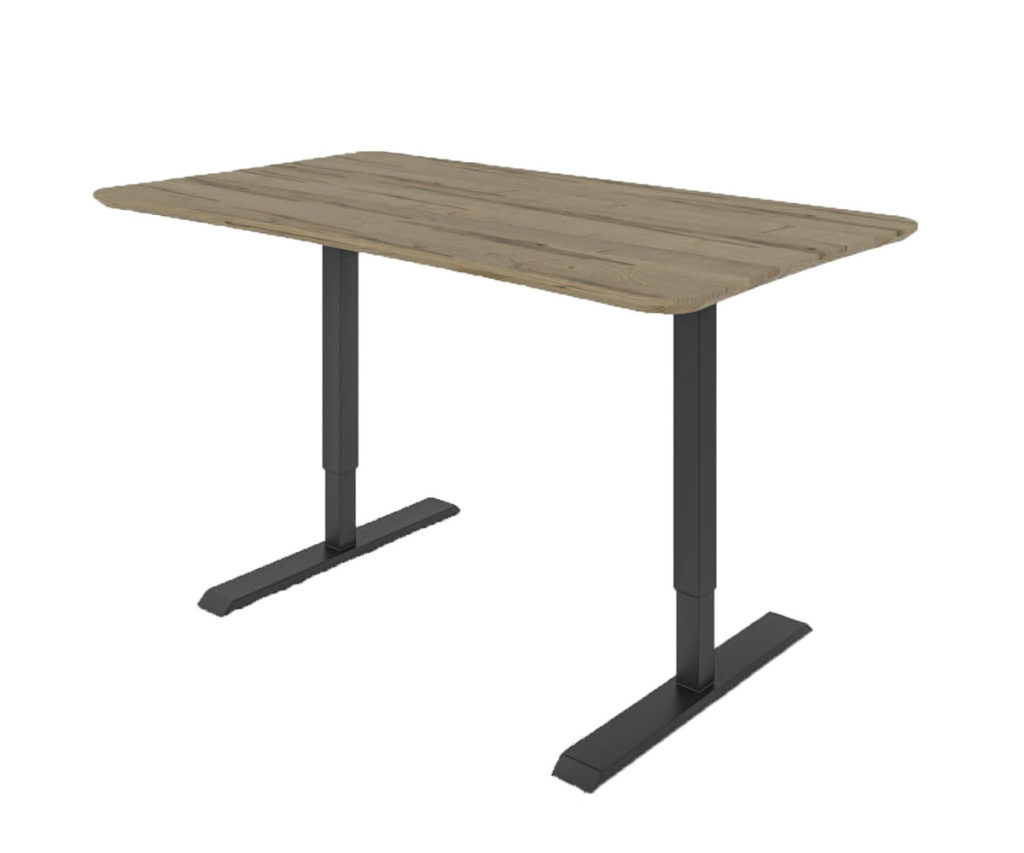 Barkman Dawsyn Adjustable Height Desk in Wormy Maple