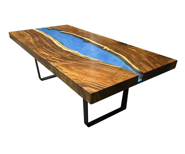 Custom Kokko River Table with Caribbean Epoxy.