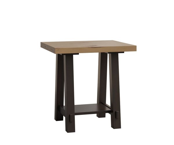 Barkman McKinley End Table in Rustic White Oak and Maple
